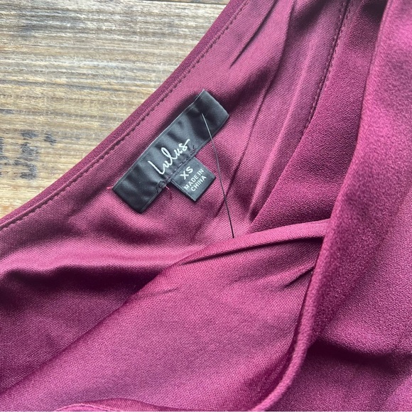 Lulus Women’s So Flirty Burgundy One Shoulder Cutout Asymmetrical Dress Size XS - Picture 3 of 8